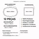 Ver imagem 6 de Kit 6 Jogos Americanos Redondo com Guardanapos Bordado - Luna Rosê