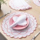 Ver imagem 5 de Kit 6 Jogos Americanos Redondo com Guardanapos Bordado - Luna Rosê