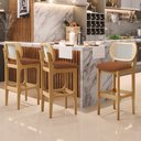 Ver imagem 2 de Kit 02 Banquetas Altas Para Cozinha Bancada Sala Tela Betta Fixa L02 Bouclê Terracota - Lyam Lyam De