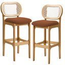 Ver imagem 1 de Kit 02 Banquetas Altas Para Cozinha Bancada Sala Tela Betta Fixa L02 Bouclê Terracota - Lyam Lyam De