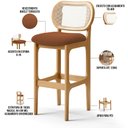 Ver imagem 4 de Kit 02 Banquetas Altas Para Cozinha Bancada Sala Tela Betta Fixa L02 Bouclê Terracota - Lyam Lyam De