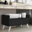 Ver imagem 1 de Gabinete Armário Banheiro 80cm com Pés Retrô Multimóveis Preto/Branco