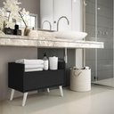 Ver imagem 7 de Gabinete Armário Banheiro 80cm com Pés Retrô Multimóveis Preto/Branco