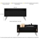 Ver imagem 3 de Gabinete Armário Banheiro 80cm com Pés Retrô Multimóveis Preto/Branco
