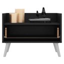 Ver imagem 5 de Gabinete Armário Banheiro 80cm com Pés Retrô Multimóveis Preto/Branco