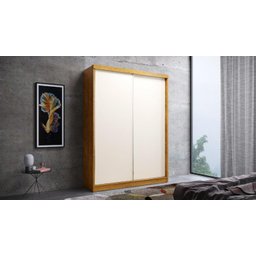 Roupeiro Jukey 1.74m 2 portas correr cor Nature / Off white ROBEL 55 - 1