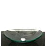 Cuba de vidro oval incolor de sobrepor 49,7 x 32 x 13,5cm - 1