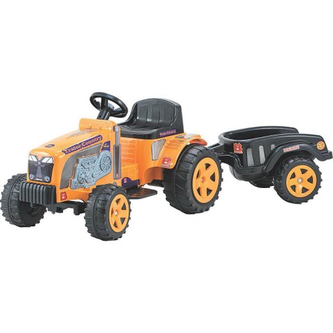 Trator Eletrico Infantil Biemme Country com Caçamba 6v Amarelo