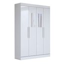 Ver imagem 3 de Guarda-roupa Solteiro Splendore 4 Portas 2 Gavetas com Espelho 100% Mdf Branco - Panorama Móveis