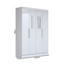 Ver imagem 4 de Guarda-roupa Solteiro Splendore 4 Portas 2 Gavetas com Espelho 100% Mdf Branco - Panorama Móveis