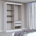 Ver imagem 6 de Guarda-roupa Solteiro Splendore 4 Portas 2 Gavetas com Espelho 100% Mdf Branco - Panorama Móveis