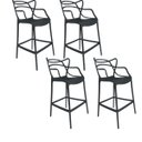 Ver imagem 1 de Conjunto 4 Banqueta Allegra Alta Master Preta Polipropileno