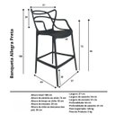 Ver imagem 6 de Conjunto 4 Banqueta Allegra Alta Master Preta Polipropileno