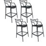 Conjunto 4 Banqueta Allegra Alta Master Preta Polipropileno - 1
