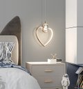 Ver imagem 3 de Lustre Pendente Led 7w Coração Dourado 3000k Bivolt