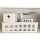 Ver imagem 4 de 3 Caixas Organizadoras 27x12x9cm Bege Flow 3l Retangular Cestos Multiuso Lavanderia Banheiro