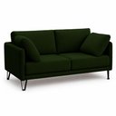Ver imagem 2 de Sofá Sala de Estar Atena Fixo Pés de Ferro 214cm 3 Lugares Linho Verde M1 - Monari Design