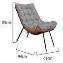 Ver imagem 2 de Poltrona Costela Adão Madeira Sala Quarto Recepção Escritório Decorativa Linho Cinza