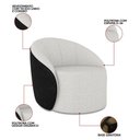 Ver imagem 3 de Poltrona Sala Orgânica Kit 2 Lua Giratória Sintético Pu Preto/linho D03 - D'Rossi Cor Cinza