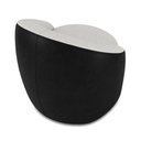 Ver imagem 7 de Poltrona Sala Orgânica Kit 2 Lua Giratória Sintético Pu Preto/linho D03 - D'Rossi Cor Cinza