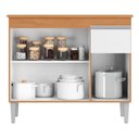 Ver imagem 3 de Balcão de Cozinha Tatiane 95cm Amêndoa/branco com Tampo Mdp - Ajl Móveis