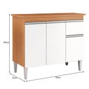 Ver imagem 4 de Balcão de Cozinha Tatiane 95cm Amêndoa/branco com Tampo Mdp - Ajl Móveis