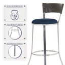 Ver imagem 4 de Banqueta Bistro para Bar, Cozinha, Balcão em Alumínio e Fibra Tc Zanutto 5 Unidades Argila