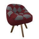 Ver imagem 2 de Poltrona Paloma Escritório Sala Giratória Madeira Suede Vinho e Suede Grafite - Dominic Decor