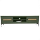 Ver imagem 2 de Rack Sala Tv até 75 Polegadas Paraty 180 Cm Laca Pés Metal Palhinha Verde