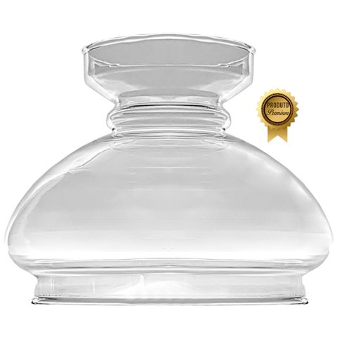 Cupula de Vidro Liso Transp 16,5 para Lustre e Candelabro