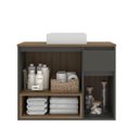 Ver imagem 2 de Gabinete Banheiro Suspenso 80cm com 03 Portas 01 Gaveta e Nicho com Cuba Aurora