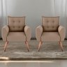 Jogo de Poltronas Decorativas Park Suede Bege - 1