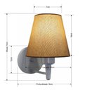 Ver imagem 2 de Arandela Parede Vivare Md-2004 Cinza Cúpula em Tecido - Bivolt Cinza-palha 127-220v