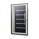 Ver imagem 1 de Porta Pivotante Alumínio Lambril Miraggio c/Pux.D.Elite Mix Preto 240x130 Brimak