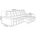 Ver imagem 4 de Sofá Retrátil Reclinável para Sala 4 Lugares 290cm Curie F04 Veludo Terracota - Lyam Decor