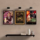Ver imagem 2 de Kit 3 Quadros Baralho Poker Night 24x18cm - com vidro:Madeira preta