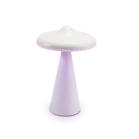 Luminaria Decor Usb Cogumelo em Metal Branca com Led 18,5cm