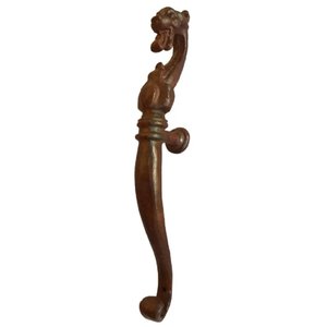 Puxador Dragão Em Ferro Colonial Rústico Gigante Porta 48 Cm