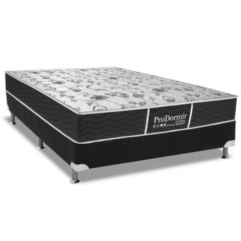 Cama Box Casal: Colchão Molas Probel Bonnel Prodormir Sleep + Base Crc Suede Black(138x188)