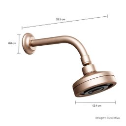 Chuveiro com Tubo de Parede Chuveiro Acqua Plus Corten Deca Cod: 1990.ct.std.mt - 4