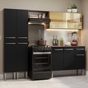 Ver imagem 1 de Armário de Cozinha Completa 229cm Rustic/Preto Emilly Madesa 06