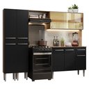 Ver imagem 3 de Armário de Cozinha Completa 229cm Rustic/Preto Emilly Madesa 06