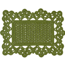 Ver imagem 1 de Kit 6 Sousplat Crochê Luxo Retangular Verde Militar 100% Algodão Círculo -