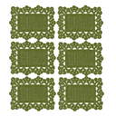 Ver imagem 2 de Kit 6 Sousplat Crochê Luxo Retangular Verde Militar 100% Algodão Círculo -