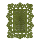 Ver imagem 4 de Kit 6 Sousplat Crochê Luxo Retangular Verde Militar 100% Algodão Círculo -