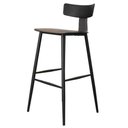 Ver imagem 2 de Kit 2 Banquetas Altas Analu Assento PP Preto Detalhe PU Cinza Base Aço sem Ajuste Rivatti