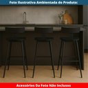 Ver imagem 5 de Kit 2 Banquetas Altas Analu Assento PP Preto Detalhe PU Cinza Base Aço sem Ajuste Rivatti