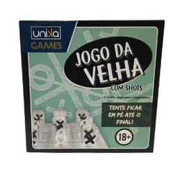 Jogo da Velha Tabuleiro e Copos de Vidro 25ml Drink Bebida - 2