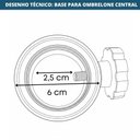 Ver imagem 5 de Ombrelone Central Bali Rivatti 270 Cm em Alumínio com Base Hdpe e Capa em Poliéster Fendi