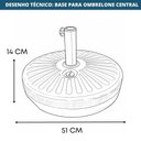 Ver imagem 4 de Ombrelone Central Bali Rivatti 270 Cm em Alumínio com Base Hdpe e Capa em Poliéster Fendi